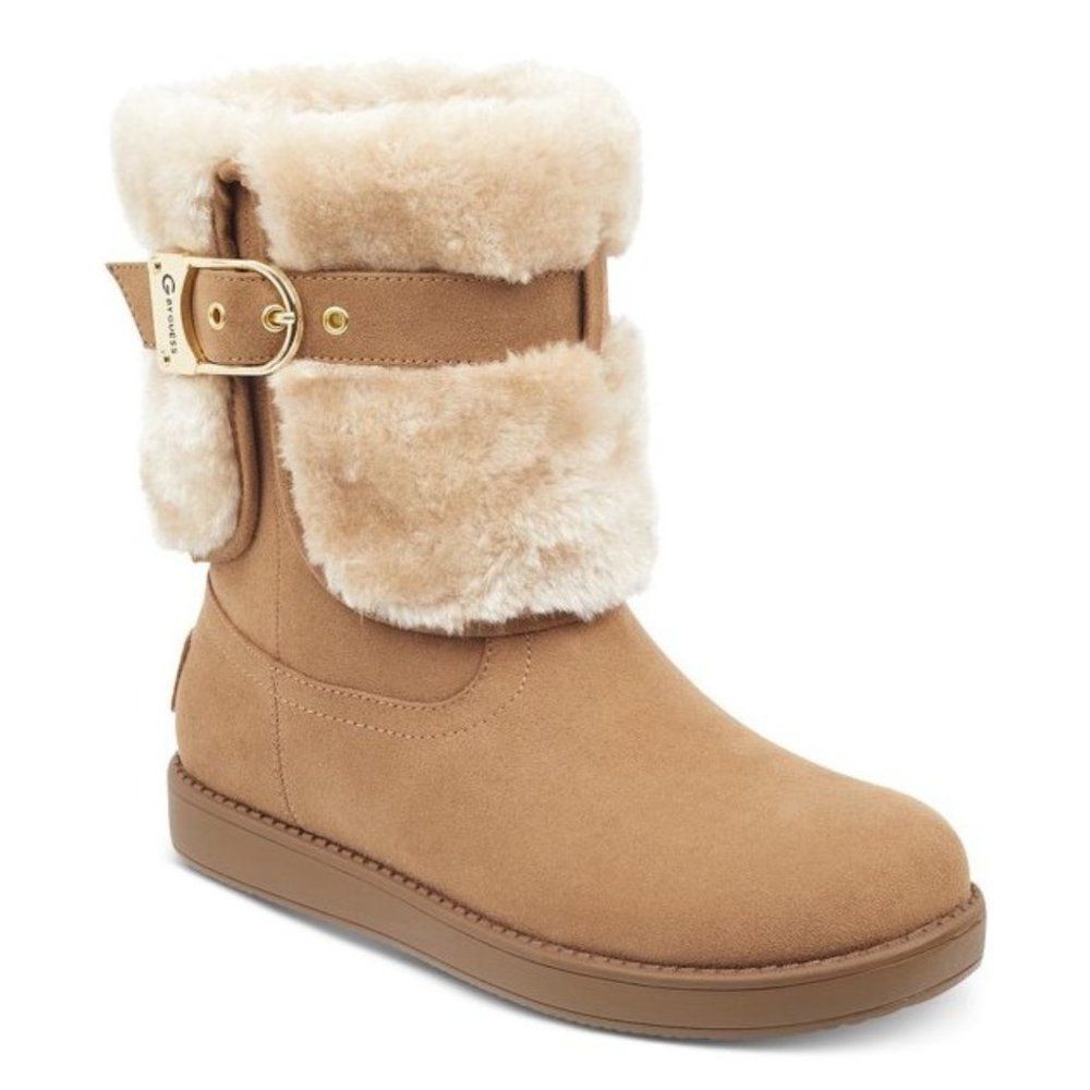 G By Guess Women's Aussie Faux Fur Round Toe Ankle Boots - 8.5M
